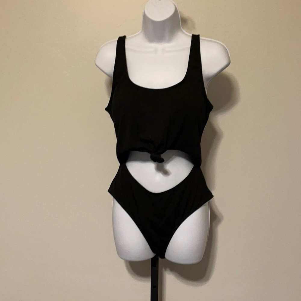 Black one piece swimsuit.  size L from Zaful